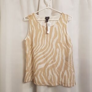 Chico's Traveller's women's size 1 or Medium zebra tank NWT